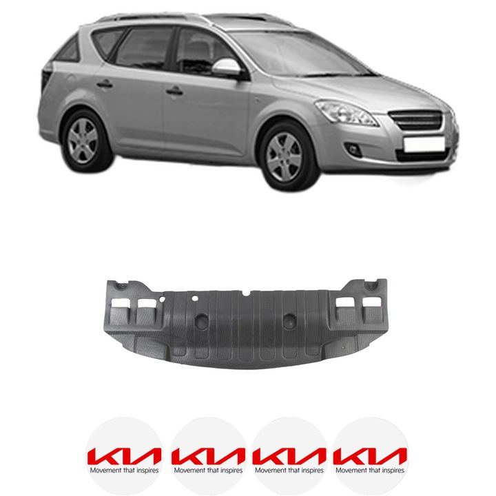 Scut bara KIA CEE'D SW (ED) din 2007-2012, protectie auto, plastic, 4x Stickere auto cu KIA