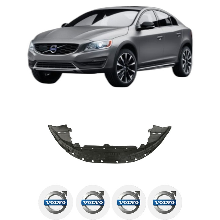 Scut bara VOLVO S60 II Cross Country (134) din 2015-2018, protectie auto, plastic, 4x Stickere auto cu VOLVO