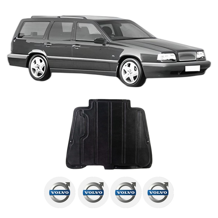 Scut motor VOLVO 850 Estate (855) din 1992-1997, protectie auto, plastic, 4x Stickere auto cu VOLVO