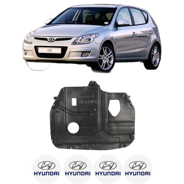 Scut motor HYUNDAI i30 Estate (FD) din 2007-2012, protectie auto, plastic, 4x Stickere auto cu HYUNDAI