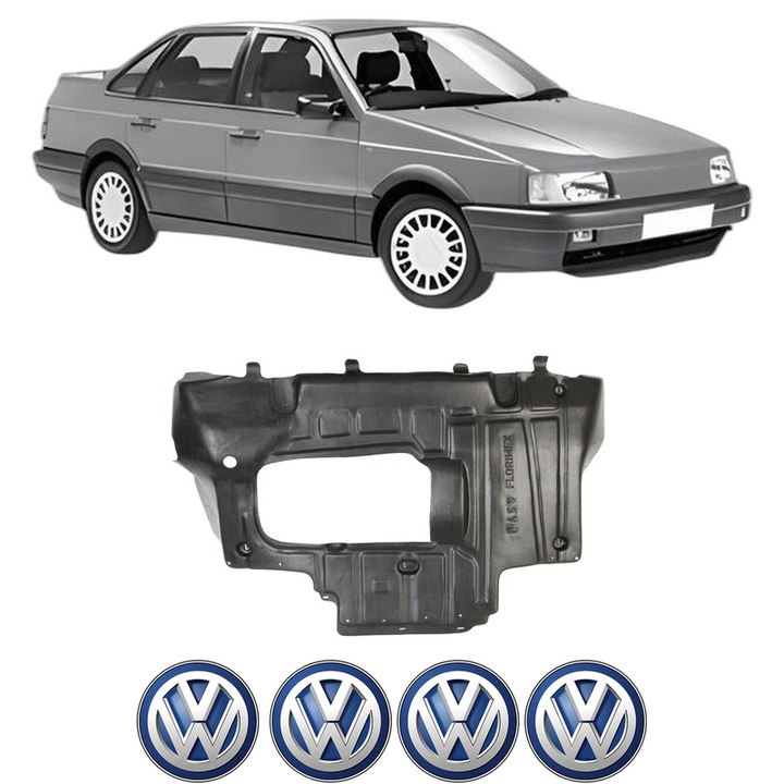 Scut motor Volkswagen PASSAT B3/B4 (3A2, 35I) din 1988-1996, protectie auto, plastic, 4x Stickere auto cu Volkswagen