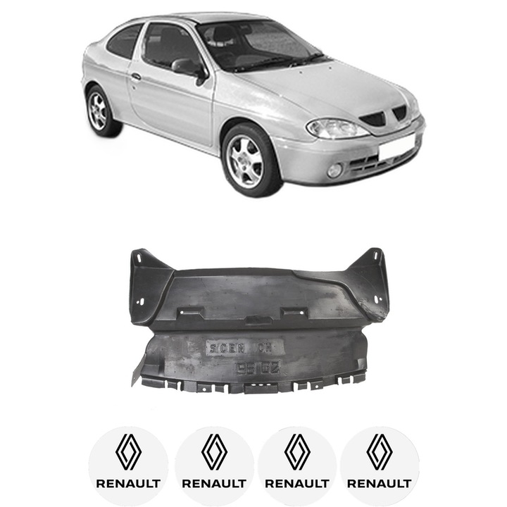 Scut bara RENAULT MEGANE I Coach (DA0/1_) din 1996-2003, protectie auto, plastic, 4x Stickere auto cu RENAULT