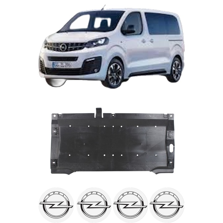 Scut motor OPEL VIVARO C Van (K0) din 2019-2024, protectie auto, plastic, 4x Stickere auto cu OPEL