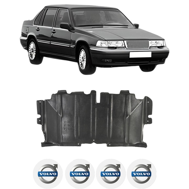 Scut motor VOLVO 960 (964) din 1990-1994, protectie auto, plastic, 4x Stickere auto cu VOLVO