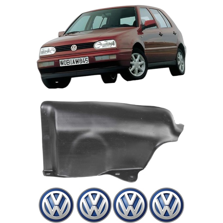 Scut motor Volkswagen GOLF III Van (1H1) din 1991-1997, protectie auto, plastic, 4x Stickere auto cu Volkswagen