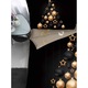 Lenjerie de Pat, Bumbac Satinat, 1 Persoana, 4 Piese, Imprimeu Brad din Globuri, 155x220cm, Negru-Auriu