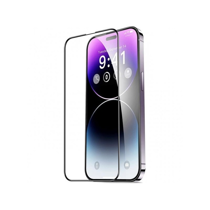 Folie de protectie Ecran pentru Apple iPhone 15 Pro Sticla Securizata Full Glue 21D Neagra
