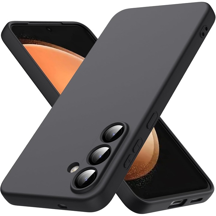 Husa Soft Touch, slim, ALC Mobile, anti soc, compatibila cu Samsung Galaxy S25 Fe, Negru Tpu