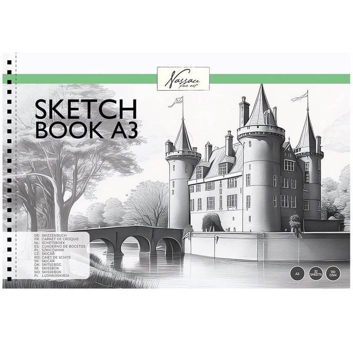 Caiet de schite Sketchbook A3 Nassau Fine Art 32 file 130 gr