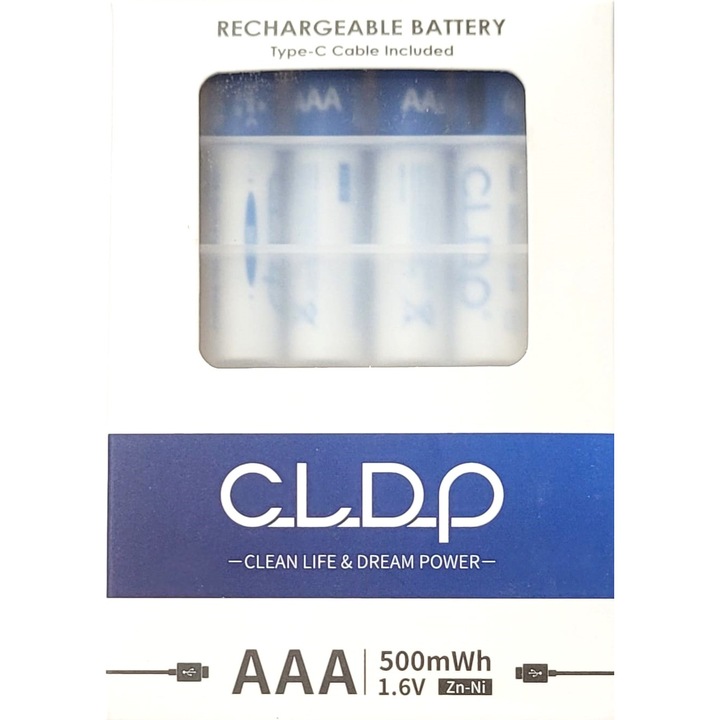 Acumulatori AAA Cldp 4set + Cablu incarcare UsbA-4usc type C Zn-Ni