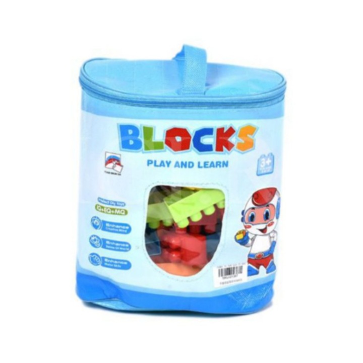 Set de constructie cu cuburi de construit, 90 de piese – blocuri pentru joaca copiilor