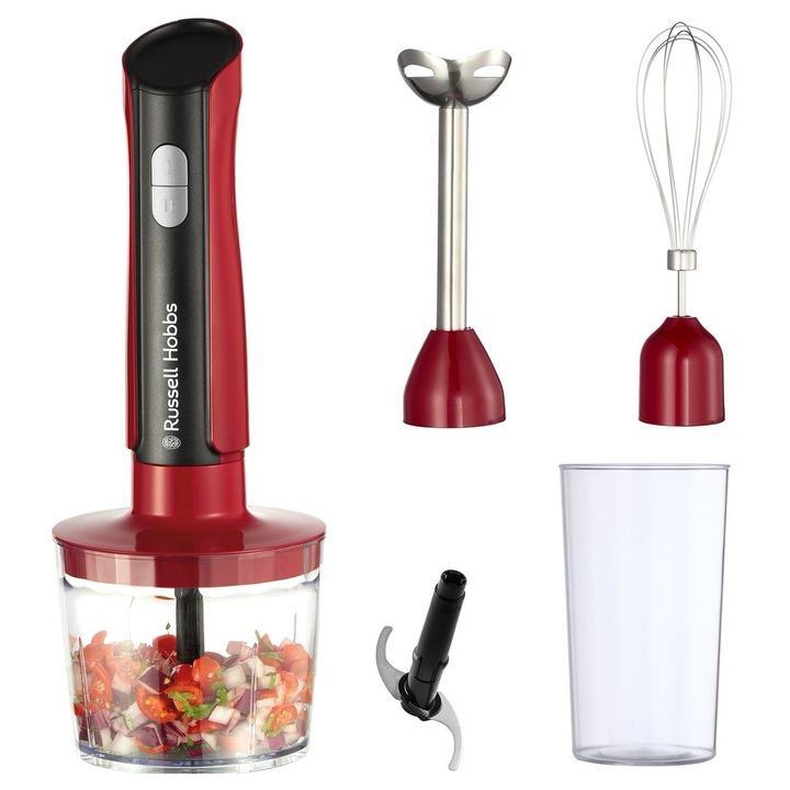 Russel Hobbs Desire 27140-56 Blender 3 in 1, 500W, 600+500 ml, 2 viteze + puls, otel inoxidabil, fara BPA, rosu