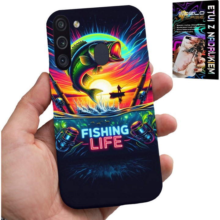 Husa pentru Samsung Galaxy A21, World Case, imprimeu pescuit, silicon