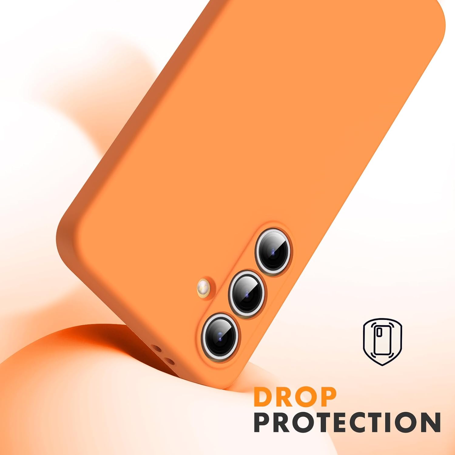 Husa Soft Touch, slim, ALC Mobile, anti soc, compatibila cu Samsung Galaxy S25 Fe, Portocaliu Tpu