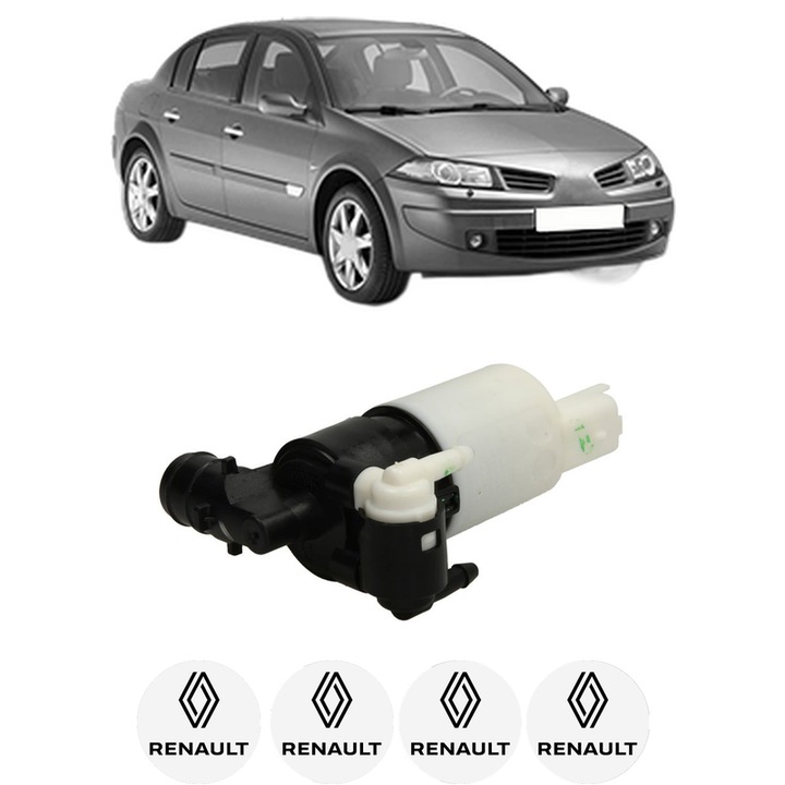 Pompa de apa spalare parbriz RENAULT MEGANE II Saloon (LM0/1_) din 2003-2010, auto, Febi, 4x Stickere auto cu RENAULT