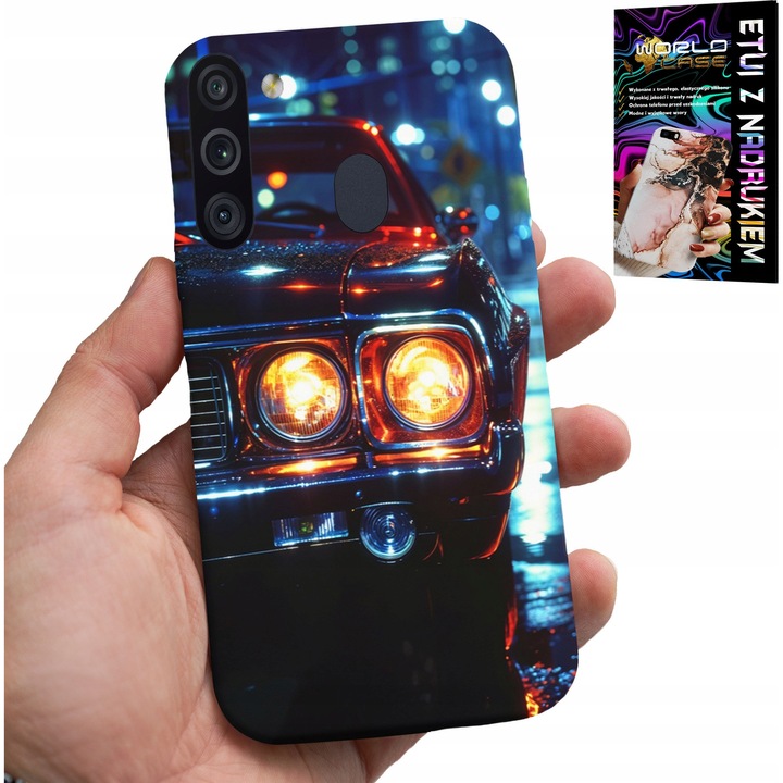 Tok Samsung Galaxy A21-hez, World Case, klasszikus autós design, szilikon, többszínű