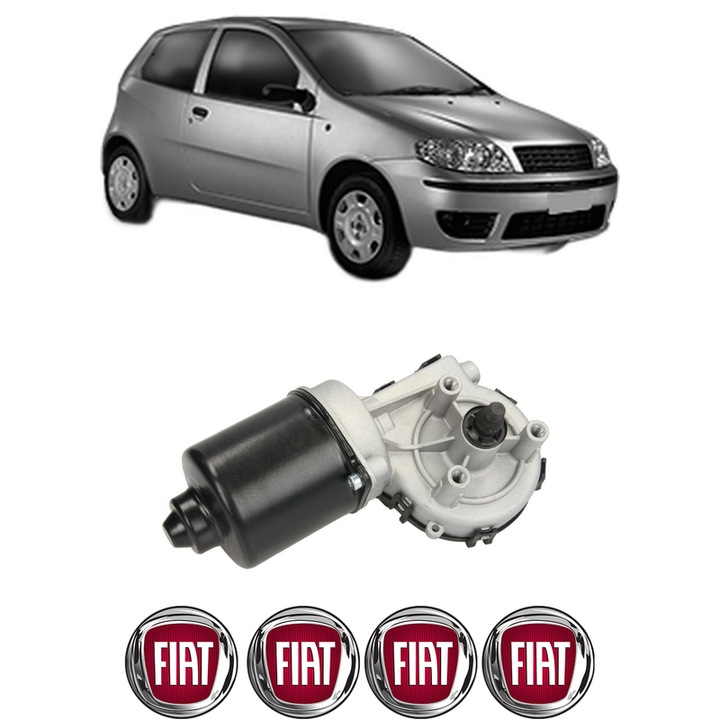 Motor Stergator Fata FIAT PUNTO (188_) din 2007-2012, auto, 4x Stickere auto cu FIAT
