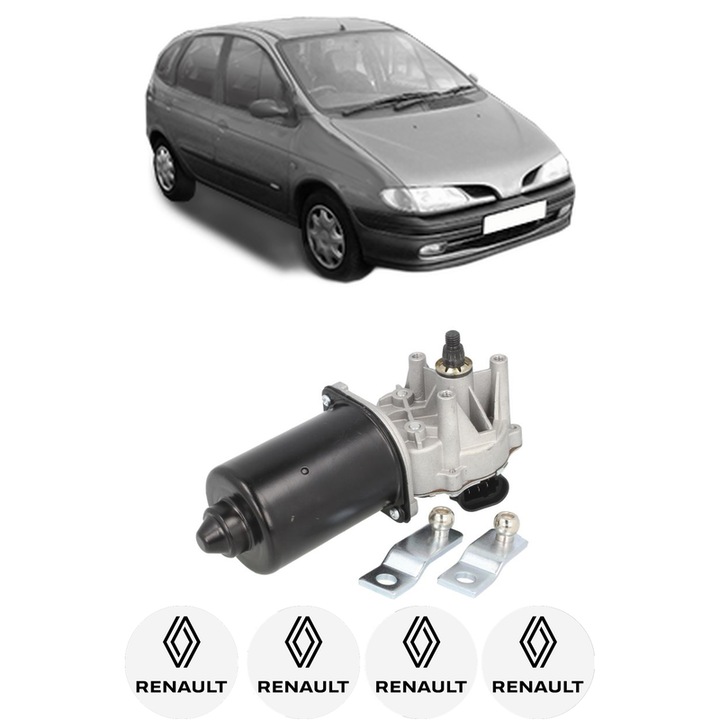Motor Stergator Fata RENAULT MEGANE Scénic (JA0/1_) din 1996-1999, auto, 4x Stickere auto cu RENAULT