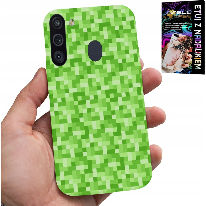 Carcasă pentru Samsung Galaxy A21, World Case, design Pixel Game Patterns, silicon, multicolor