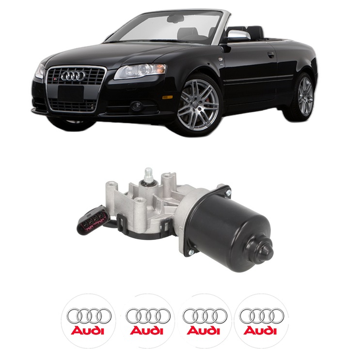 Motor Stergator Fata AUDI A4 B7 Convertible (8HE) din 2006-2009, auto, 4x Stickere auto cu AUDI