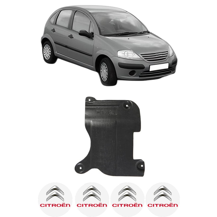 Scut motor CITROEN C3 I (FC_, FN_) din 2002-2012, protectie auto, plastic, 4x Stickere auto cu CITROEN