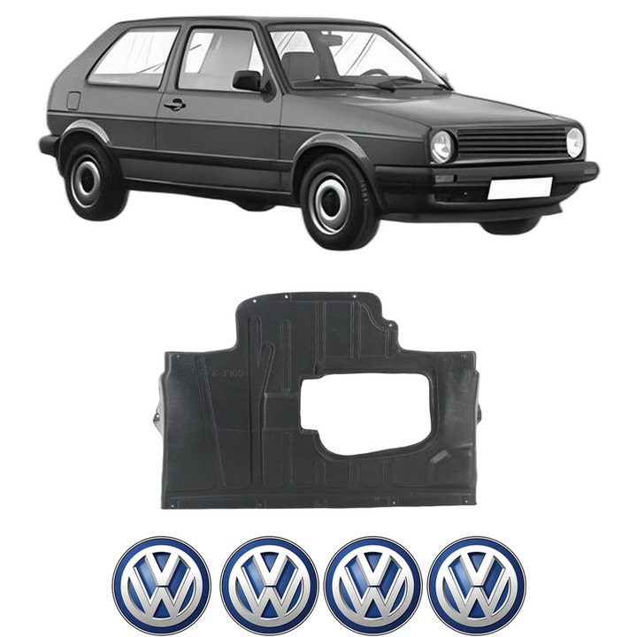 Scut motor Volkswagen GOLF II (19E, 1G1) din 1983-1992, protectie auto, plastic, 4x Stickere auto cu Volkswagen
