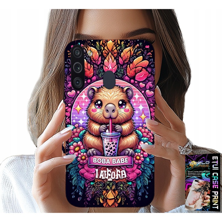 Tok Samsung Galaxy A21-hez, World Case, aranyos kapibara design, szilikon, többszínű