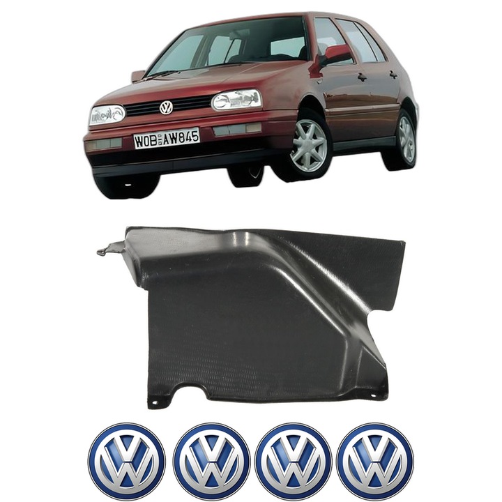 Scut motor Volkswagen GOLF III Van (1H1) din 1991-1997, protectie auto, plastic, 4x Stickere auto cu Volkswagen