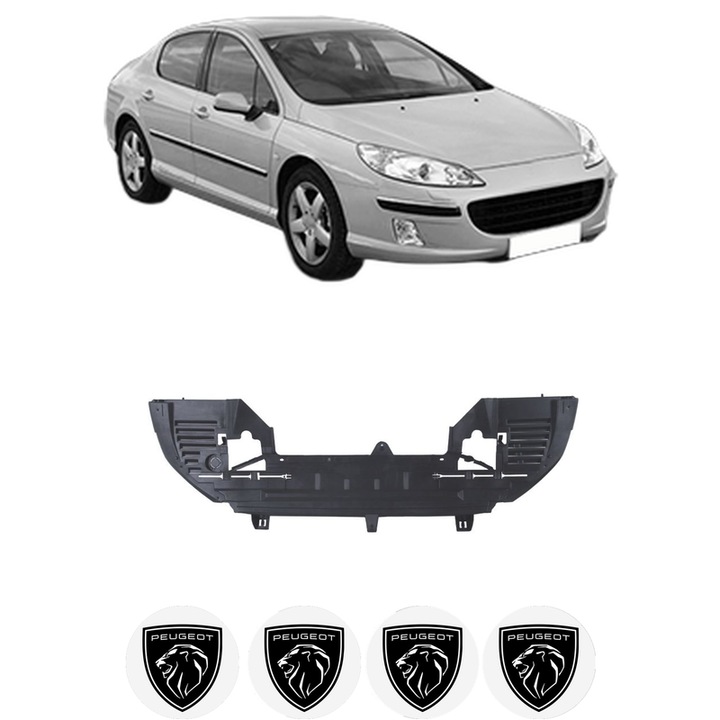 Scut bara PEUGEOT 407 (6D_) din 2004-2011, protectie auto, plastic, 4x Stickere auto cu PEUGEOT