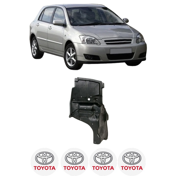 Scut motor TOYOTA COROLLA (_E12_) din 2001-2007, protectie auto, plastic, 4x Stickere auto cu TOYOTA