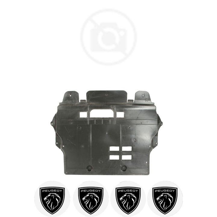 Scut motor PEUGEOT PARTNER din 2008-2023, protectie auto, plastic, 4x Stickere auto cu PEUGEOT