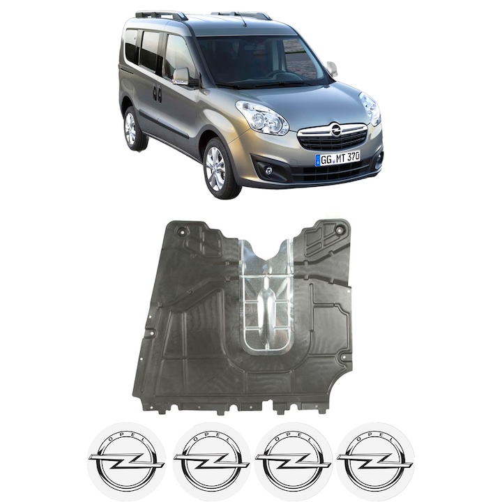 Scut motor OPEL COMBO Tour (X12) din 2012-2016, protectie auto, plastic, 4x Stickere auto cu OPEL