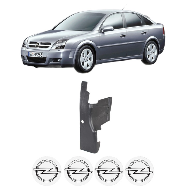 Scut motor OPEL VECTRA C GTS (Z02) din 2000-2005, protectie auto, plastic, 4x Stickere auto cu OPEL