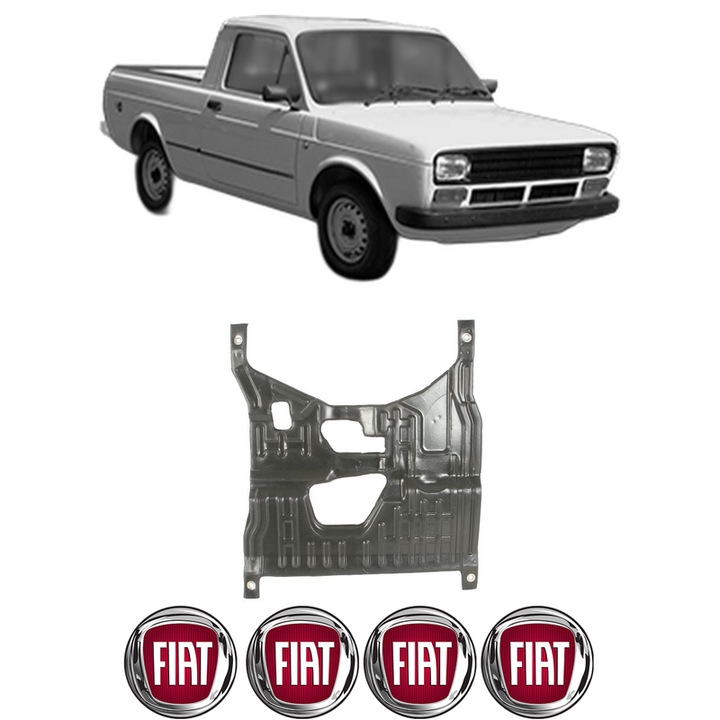 Scut motor FIAT FIORINO Pick up (147_) din 1982-1989, protectie auto, plastic, 4x Stickere auto cu FIAT