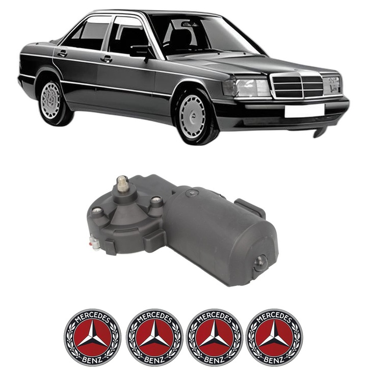 Motor Stergator Fata MERCEDES-BENZ 190 (W201) din 1982-1993, auto, 4x Stickere auto cu MERCEDES-BENZ