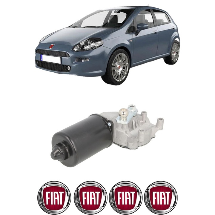 Motor Stergator Fata FIAT PUNTO Hatchback Van (199_) din 2009-2012, auto, 4x Stickere auto cu FIAT