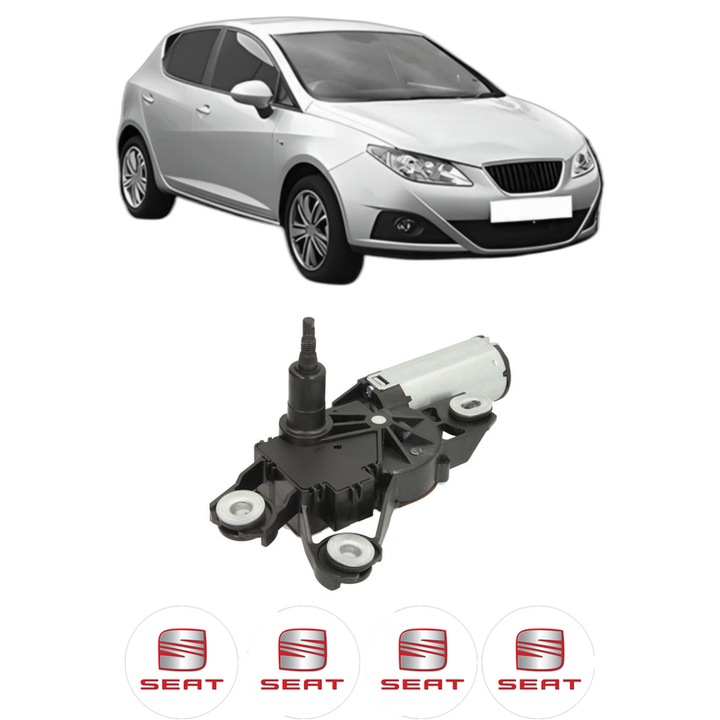 Motor Stergator Spate SEAT IBIZA IV (6J5, 6P1) din 2008-2015, auto, 4x Stickere auto cu SEAT