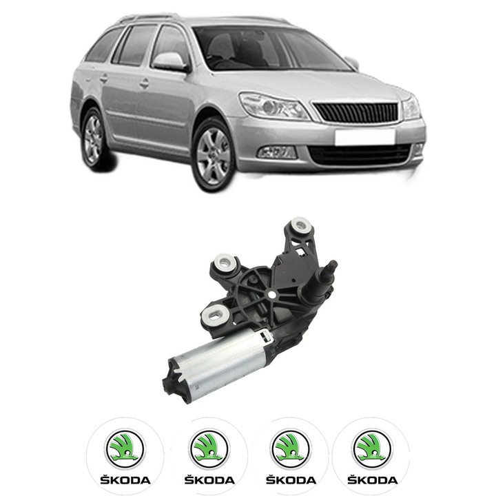 Motor Stergator Spate SKODA OCTAVIA II Combi (1Z5) din 2004-2013, auto, 4x Stickere auto cu SKODA
