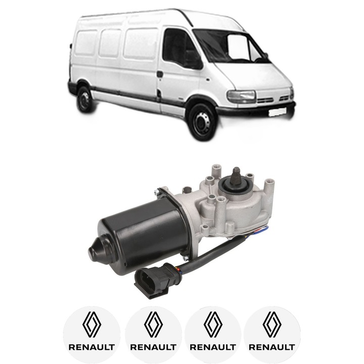 Motor Stergator Fata RENAULT MASTER II Van (FD) din 1997-2010, auto, 4x Stickere auto cu RENAULT