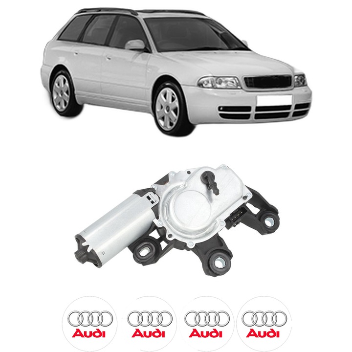 Motor Stergator Spate AUDI A4 B5 Avant (8D5) din 1994-2001, auto, 4x Stickere auto cu AUDI