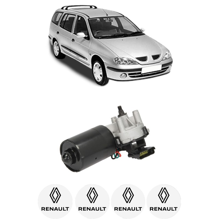 Motor Stergator Fata RENAULT MEGANE I Grandtour (KA0/1_) din 1999-2003, auto, 4x Stickere auto cu RENAULT