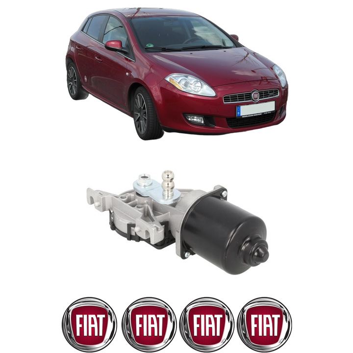 Motor Stergator Fata FIAT BRAVO II (198_) din 2007-2016, auto, 4x Stickere auto cu FIAT