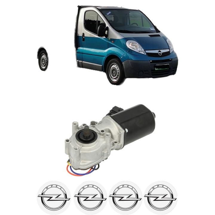 Motor Stergator Fata OPEL VIVARO A Platform/Chassis (X83) din 2001-2014, auto, 4x Stickere auto cu OPEL