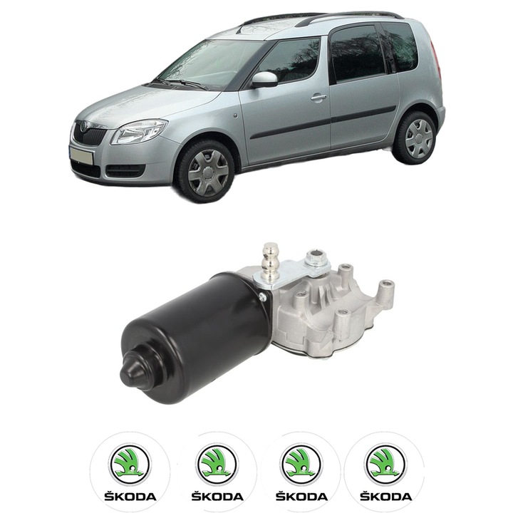 Motor Stergator Fata SKODA ROOMSTER Praktik (5J) din 2007-2015, auto, 4x Stickere auto cu SKODA