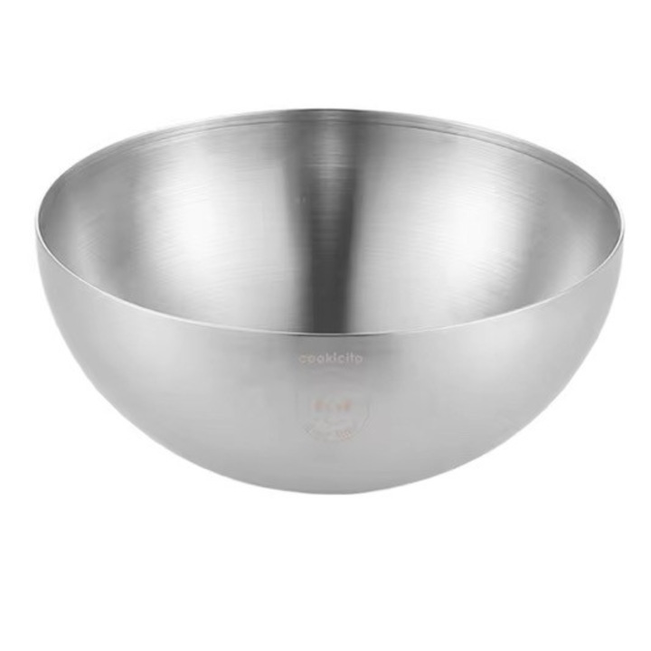 Bol salata/fructe Cookicito inox, argintiu, 1300 ml, design elegant, usor de intretinut