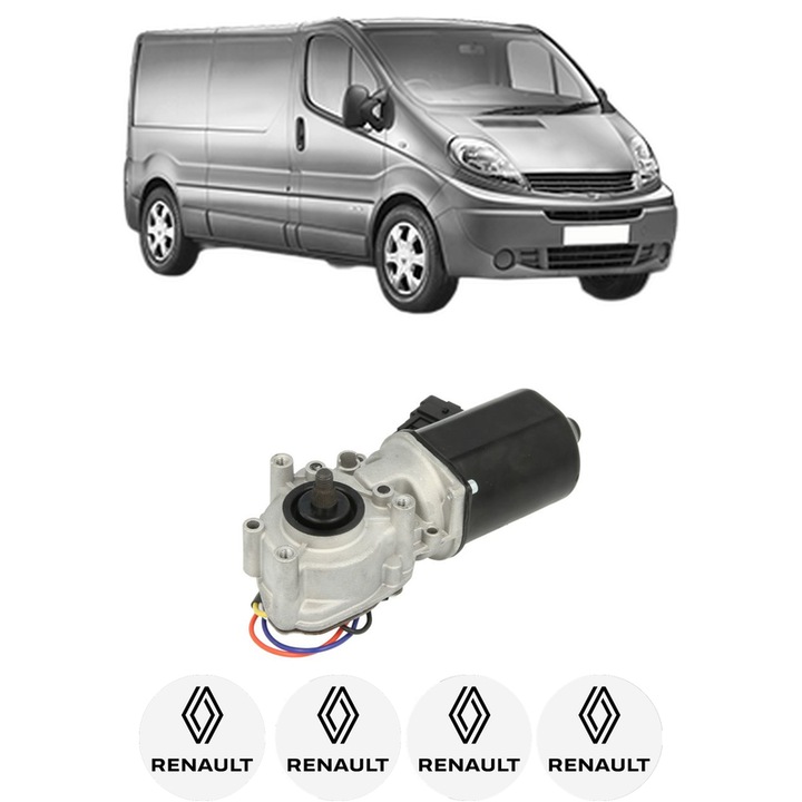 Motor Stergator Fata RENAULT TRAFIC II Van (FL) din 2001-2007, auto, 4x Stickere auto cu RENAULT