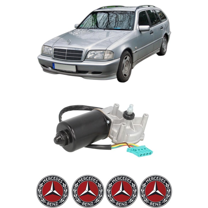 Motor Stergator Fata MERCEDES-BENZ C-CLASS T-Model (S202) din 1996-2001, auto, 4x Stickere auto cu MERCEDES-BENZ