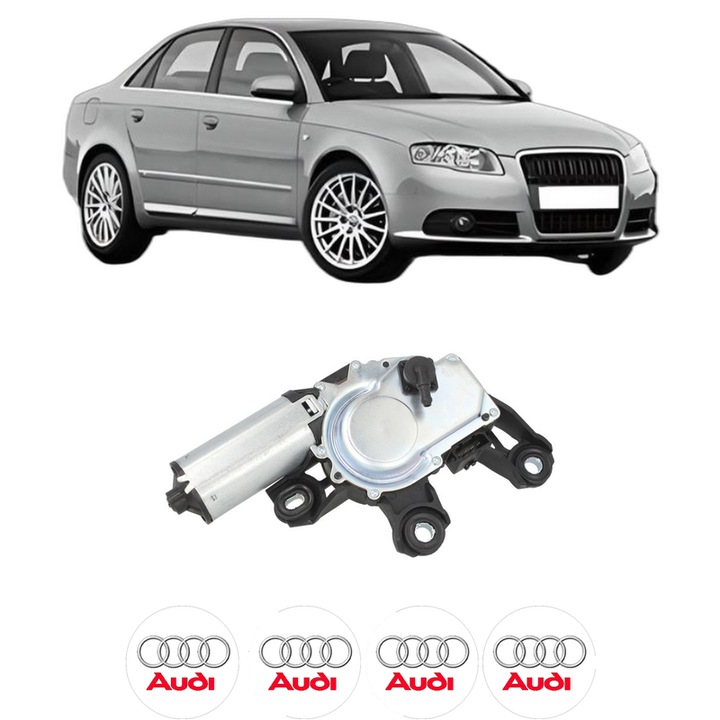 Motor Stergator Spate AUDI A4 B7 (8EC) din 2004-2008, auto, 4x Stickere auto cu AUDI