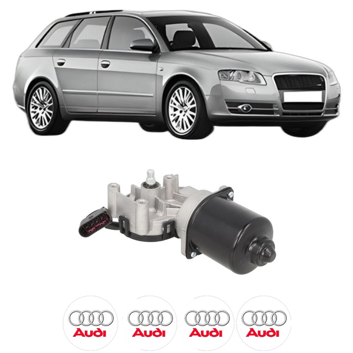 Motor Stergator Fata AUDI A4 B7 Avant (8ED) din 2004-2008, auto, 4x Stickere auto cu AUDI
