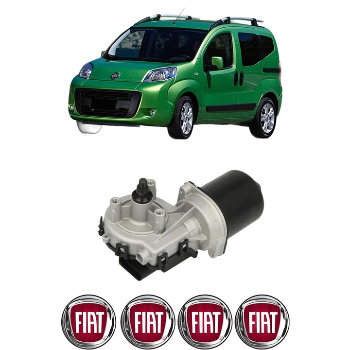 Motor Stergator Fata FIAT QUBO (225_) din 2008-2010, auto, 4x Stickere auto cu FIAT
